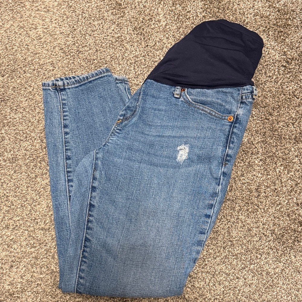 GAP Maternity blue denim true skinny ankle jeans size 30